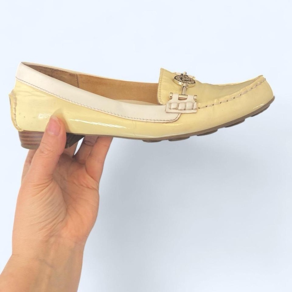 Anne Klein Yellow Flats with Classic Moccasin Design and gold emblem 6 - Picture 2 of 7
